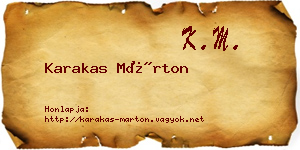 Karakas Márton névjegykártya