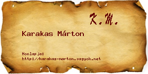 Karakas Márton névjegykártya