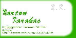 marton karakas business card