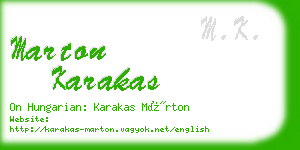 marton karakas business card